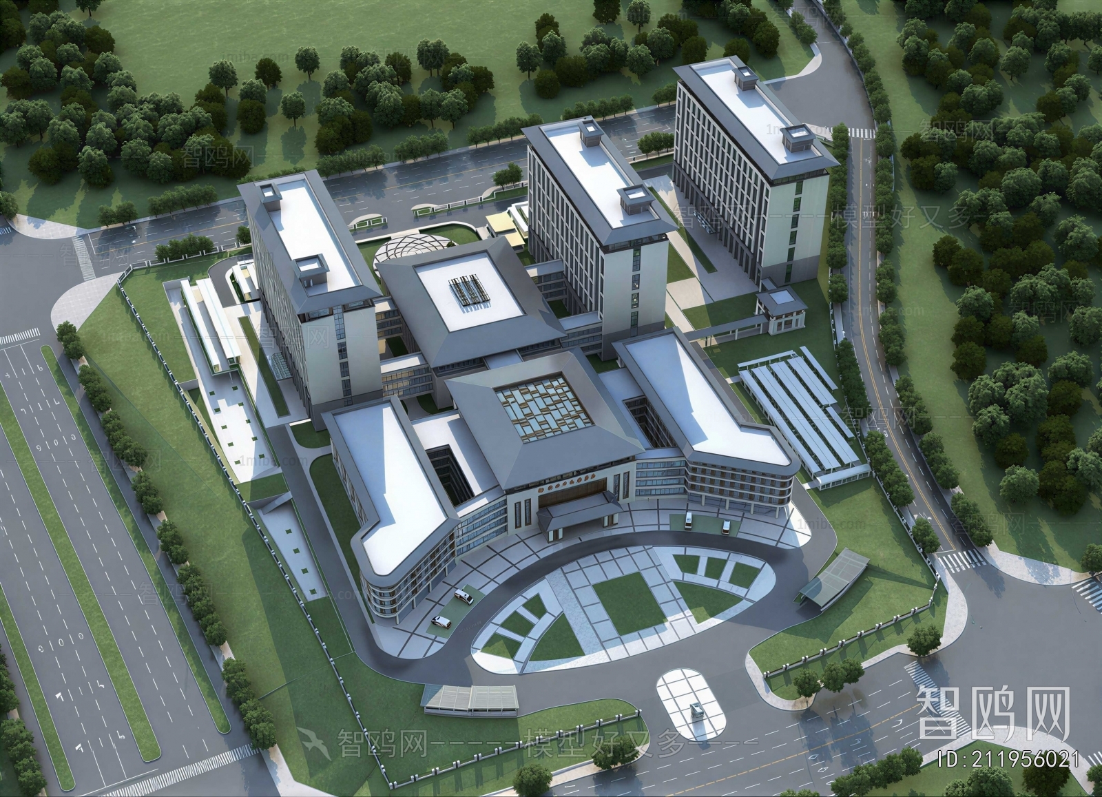 Modern Architectural Bird's-eye View Planning