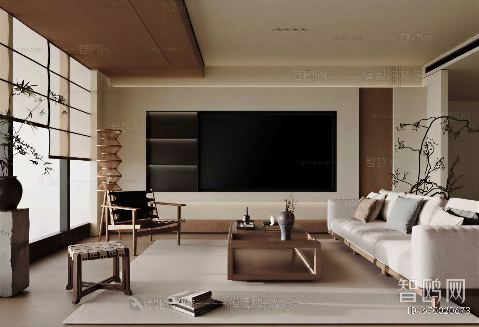 New Chinese Style A Living Room