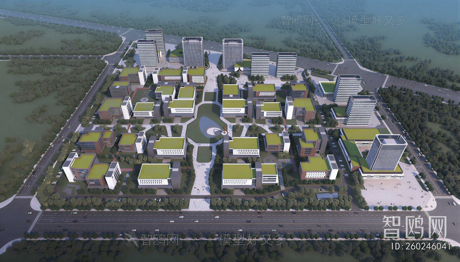 Modern Architectural Bird's-eye View Planning