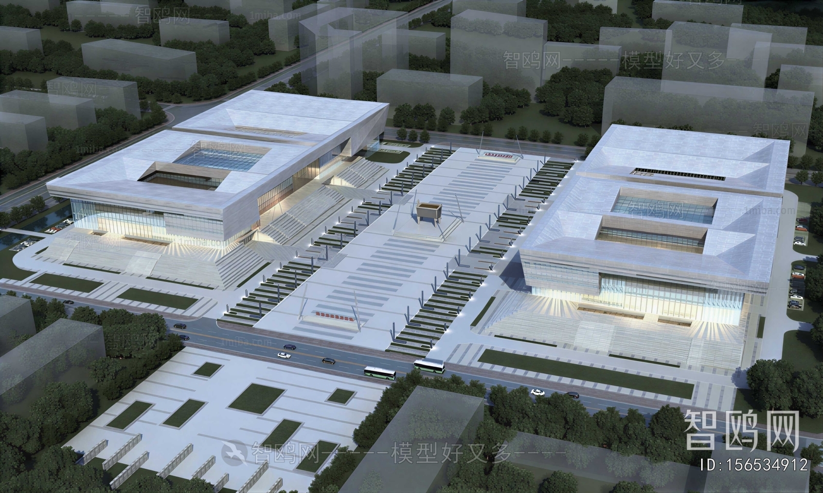 Modern Architectural Bird's-eye View Planning