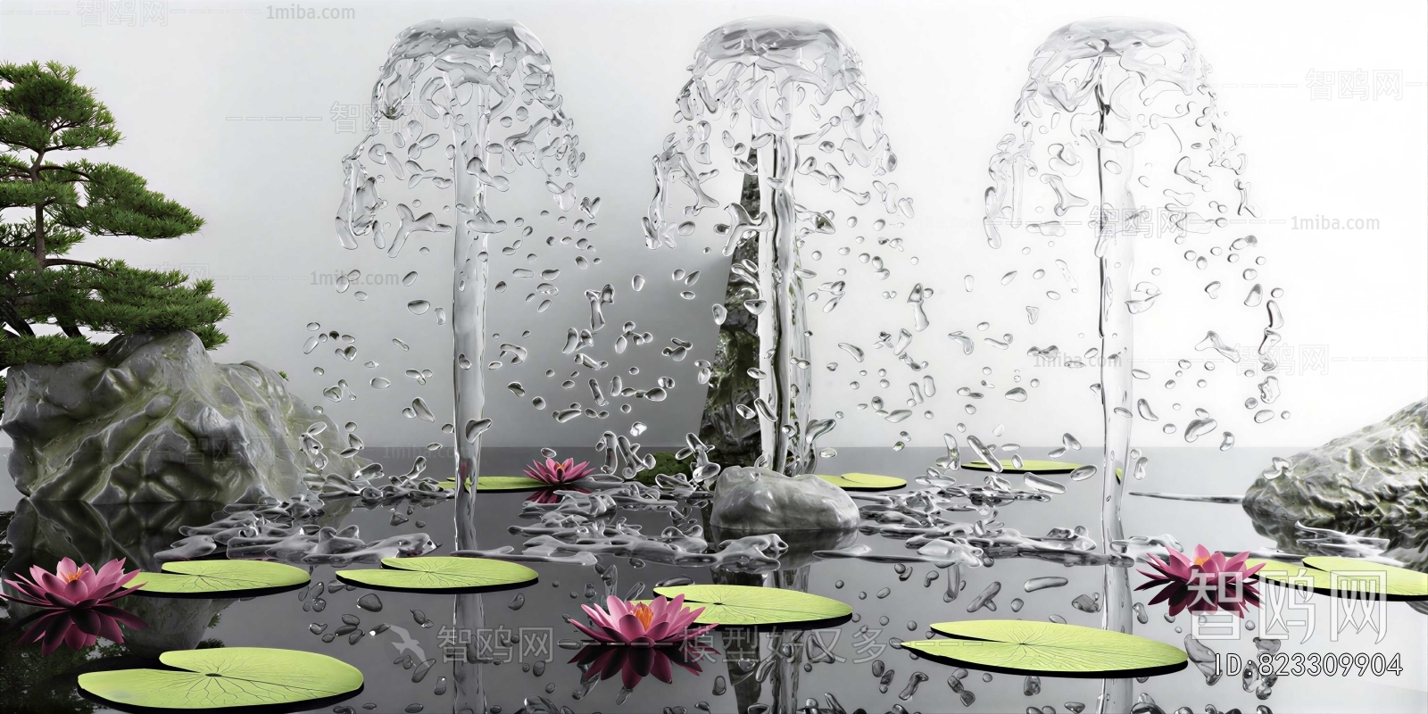 New Chinese Style Rockery Waterscape