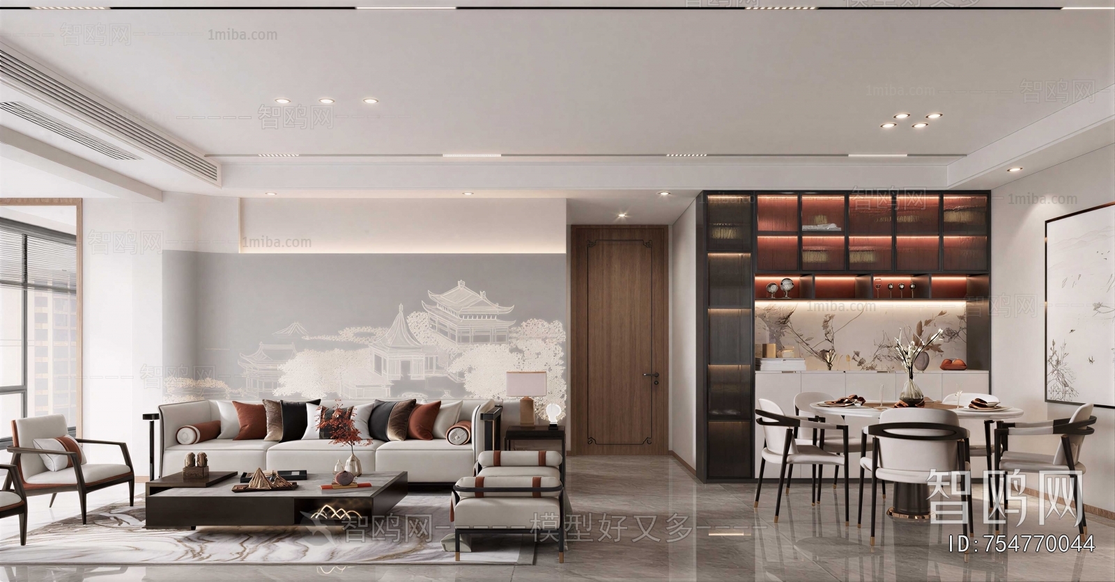 New Chinese Style A Living Room