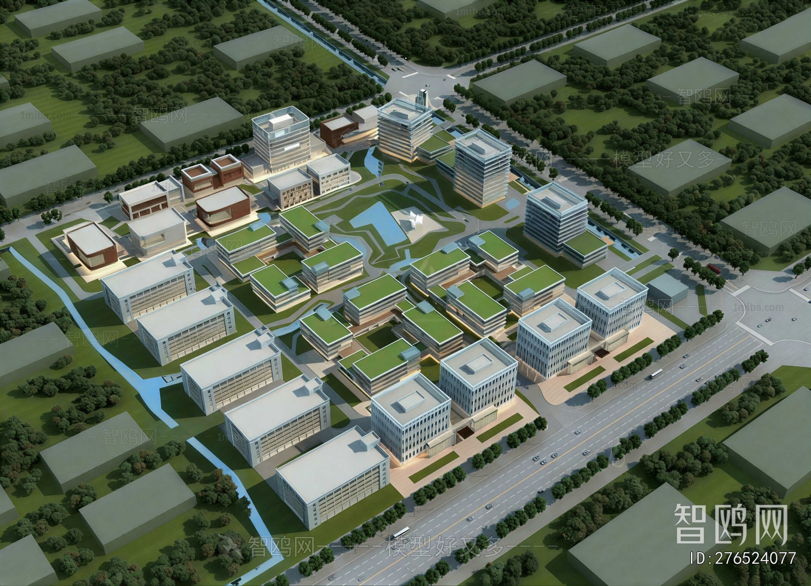 Modern Architectural Bird's-eye View Planning