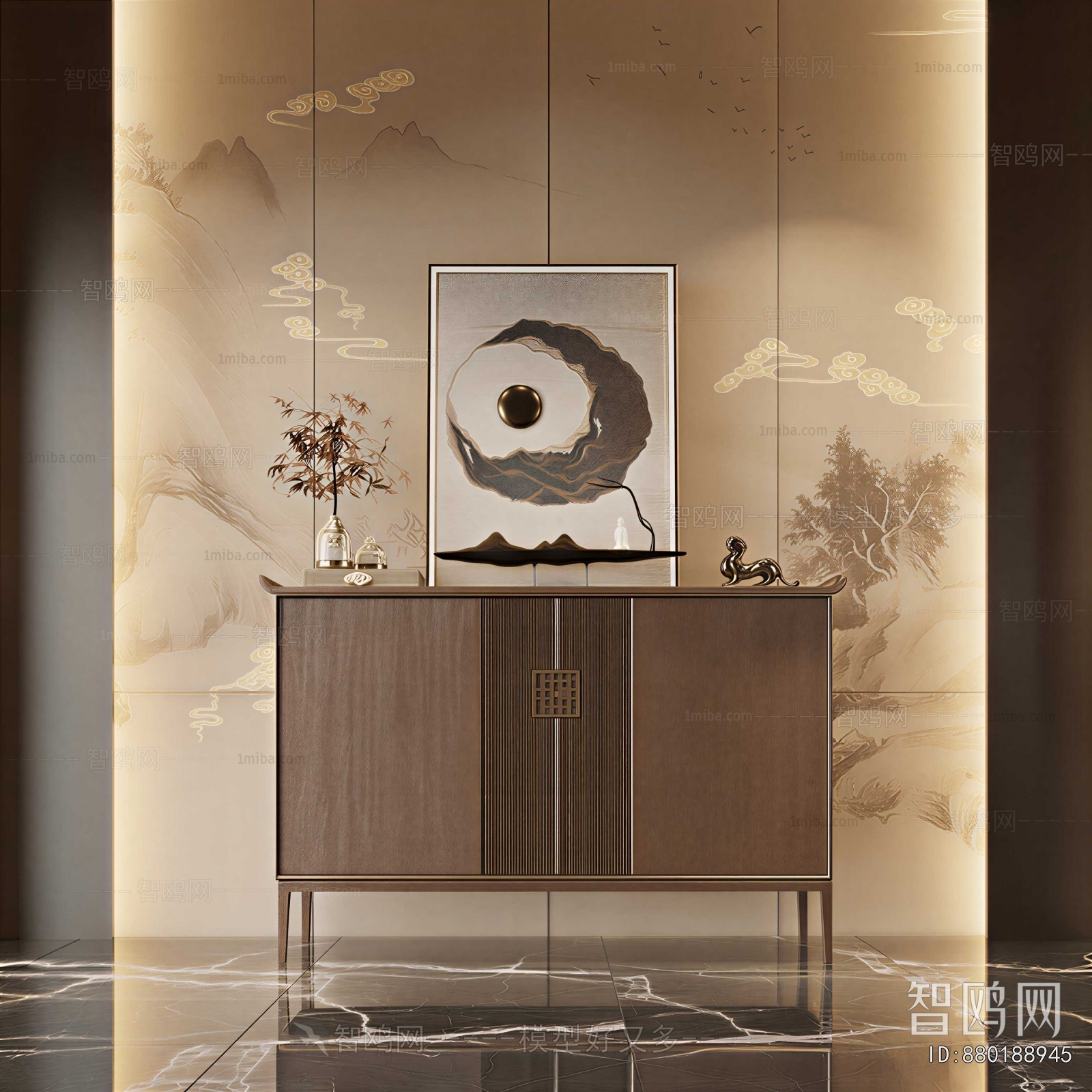 New Chinese Style Entrance Cabinet