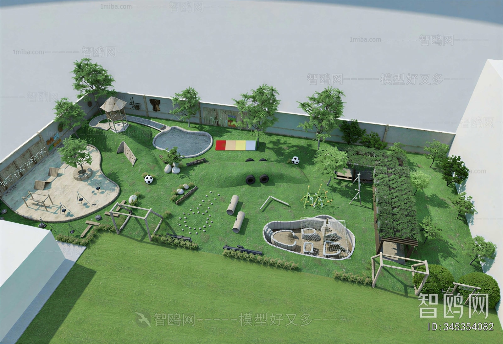 Modern Outdoor Space In Kindergarten
