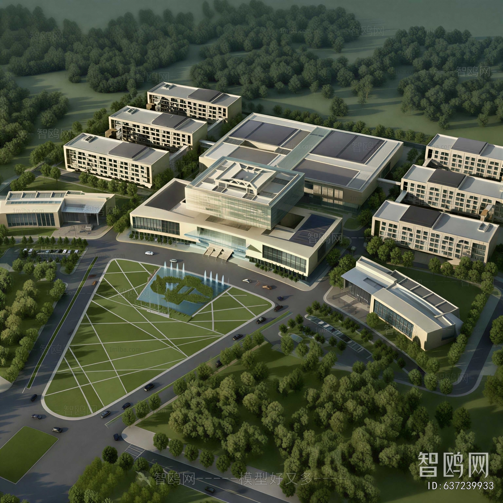 Modern Architectural Bird's-eye View Planning
