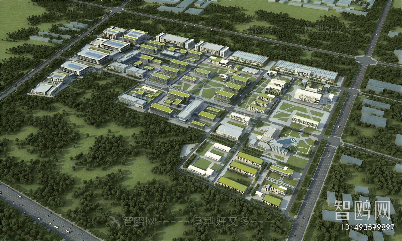 Modern Architectural Bird's-eye View Planning