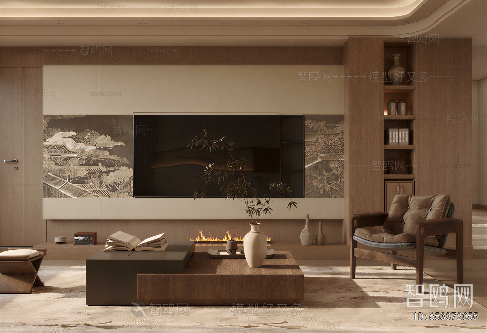 New Chinese Style A Living Room