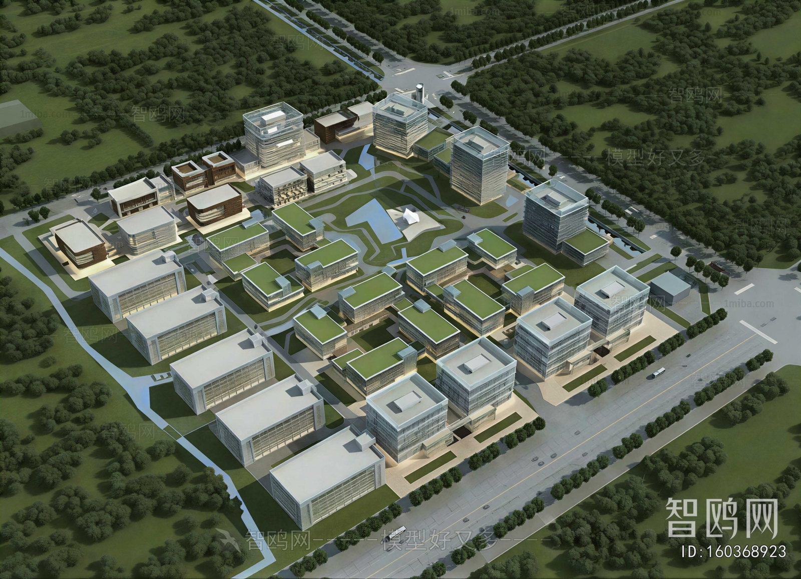 Modern Architectural Bird's-eye View Planning