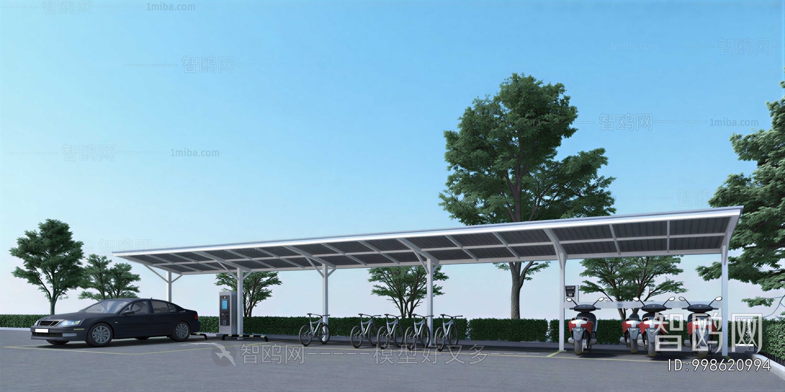 Modern Outdoor Parking Lot