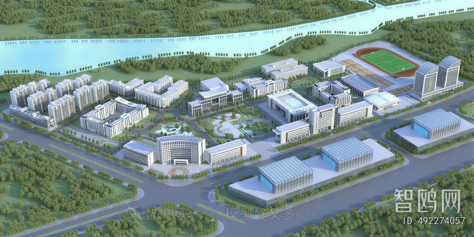 Modern Architectural Bird's-eye View Planning