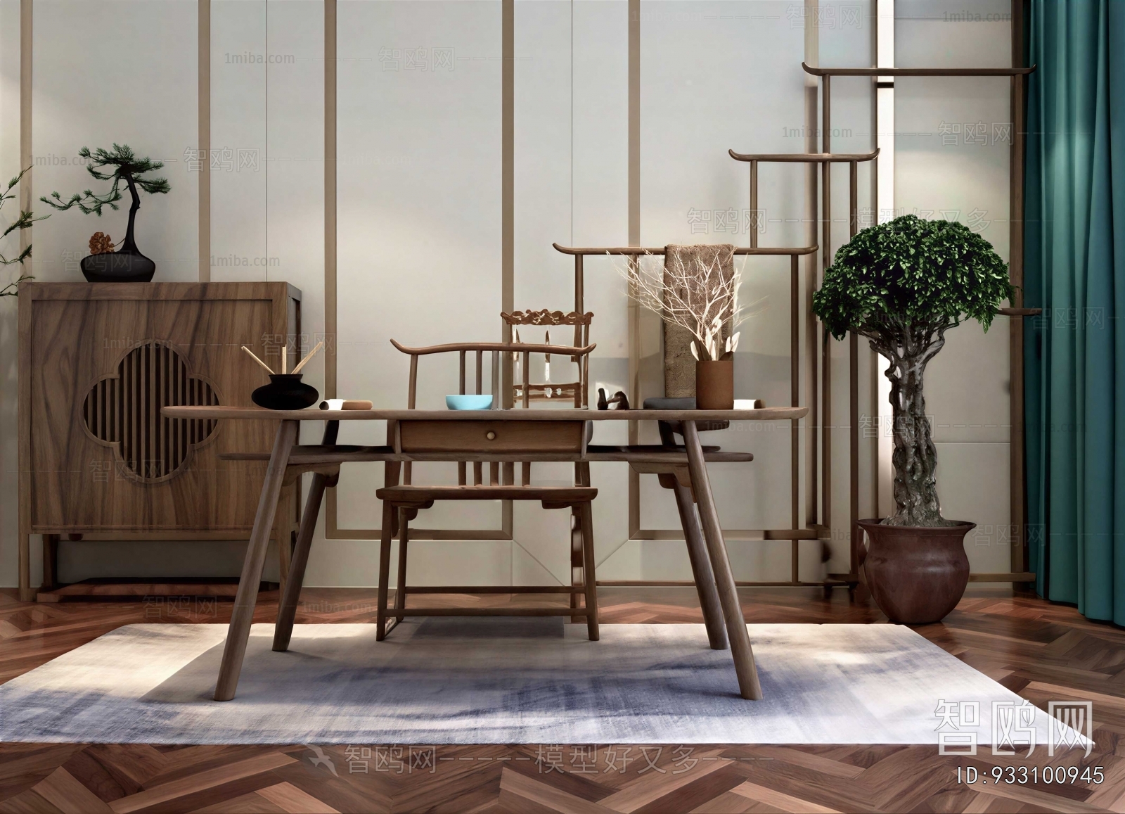 New Chinese Style Computer Desk And Chair