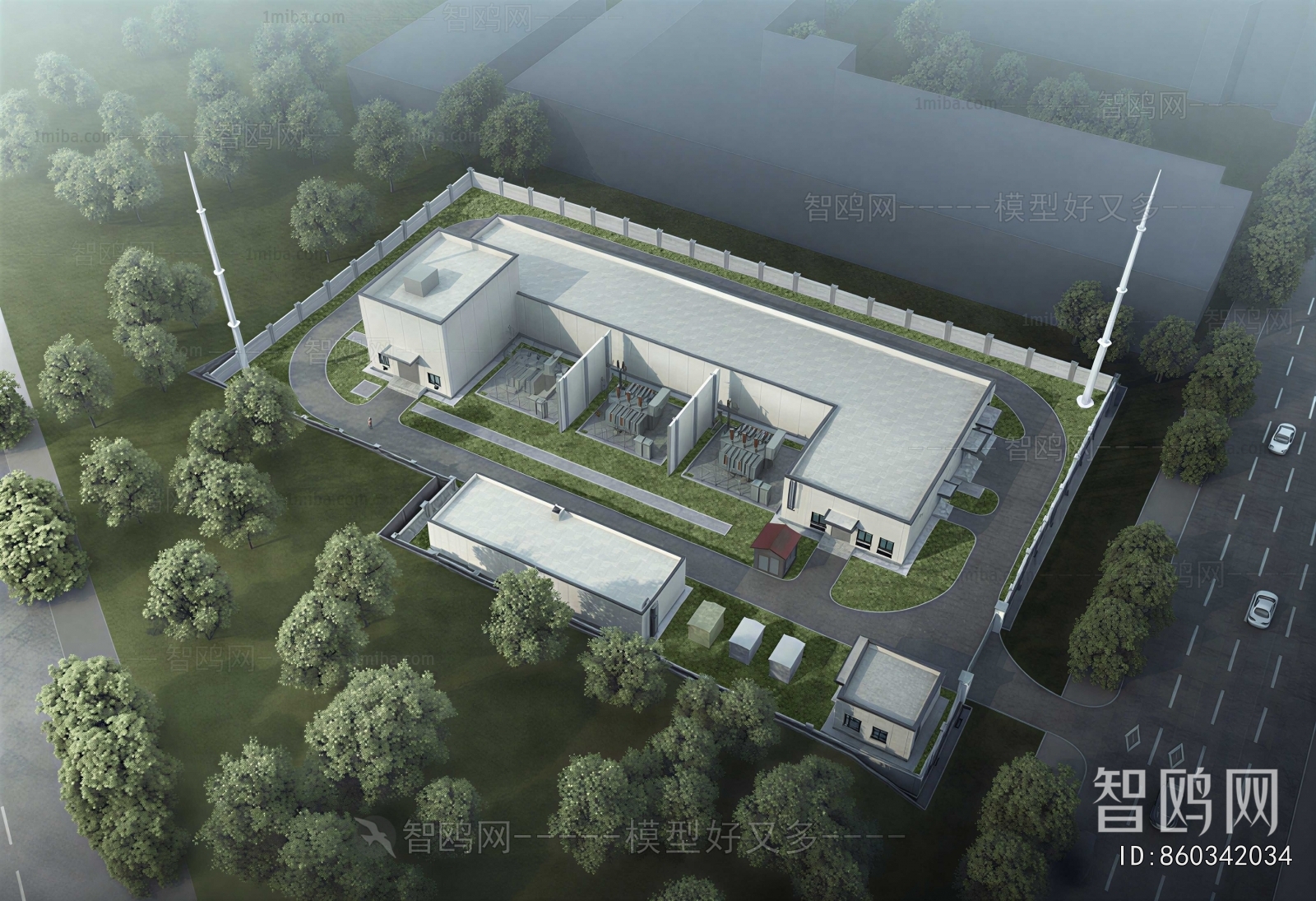 Modern Architectural Bird's-eye View Planning