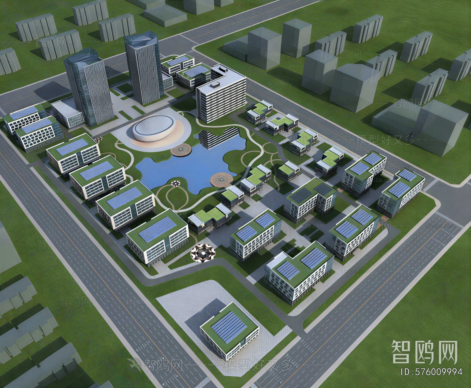Modern Architectural Bird's-eye View Planning