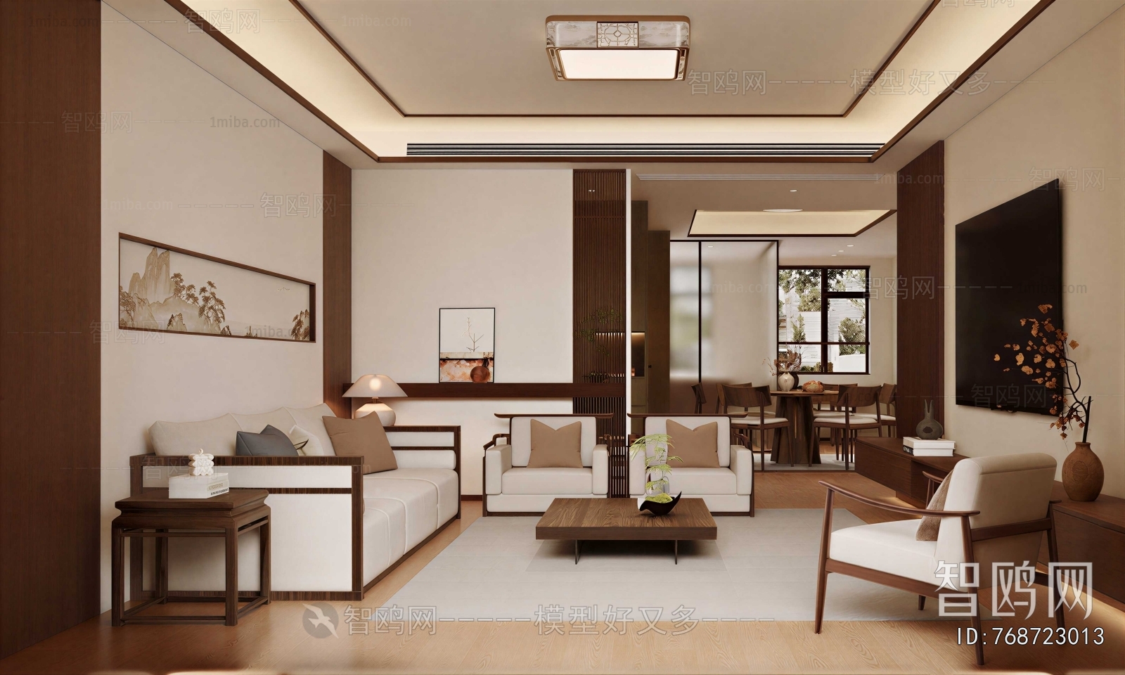 New Chinese Style A Living Room