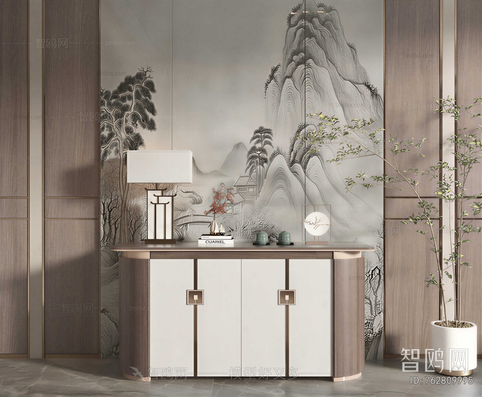 New Chinese Style Entrance Cabinet