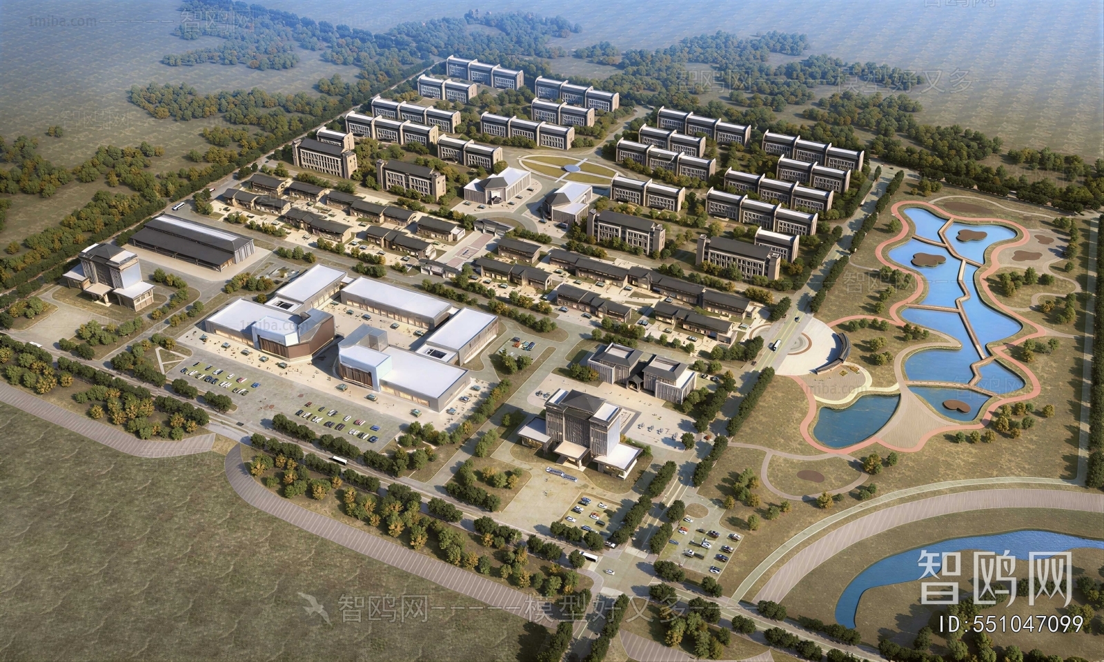Modern Architectural Bird's-eye View Planning