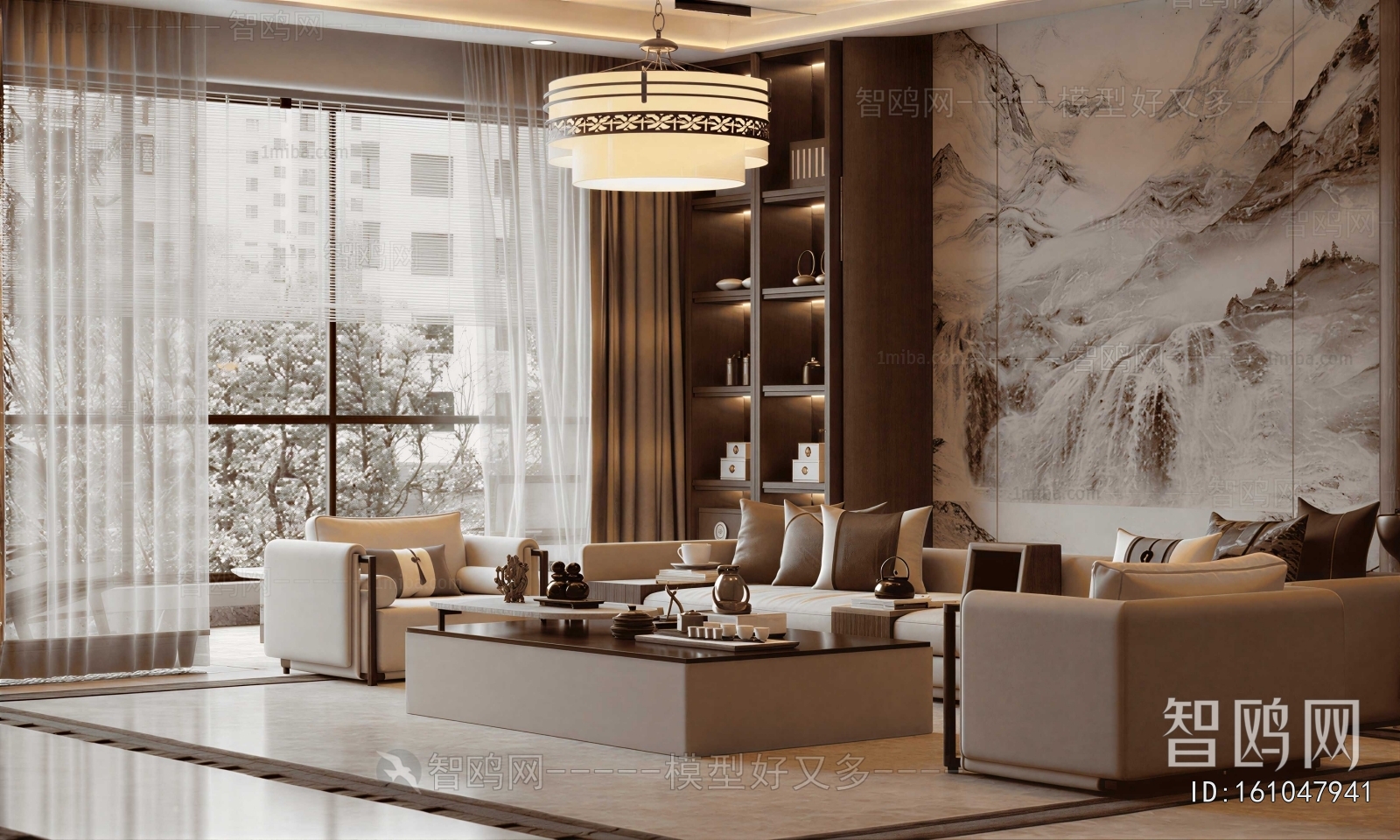 New Chinese Style A Living Room