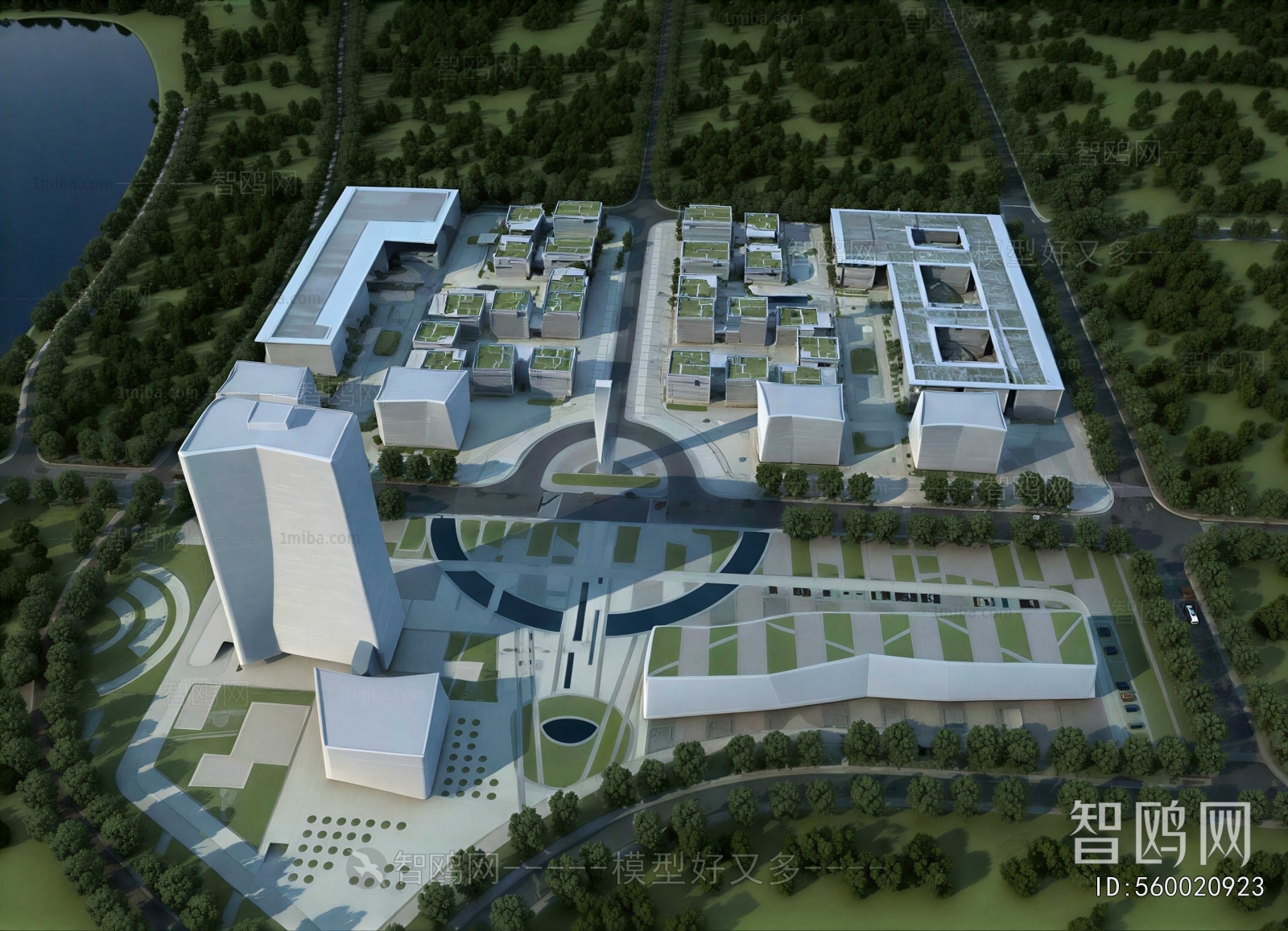 Modern Architectural Bird's-eye View Planning