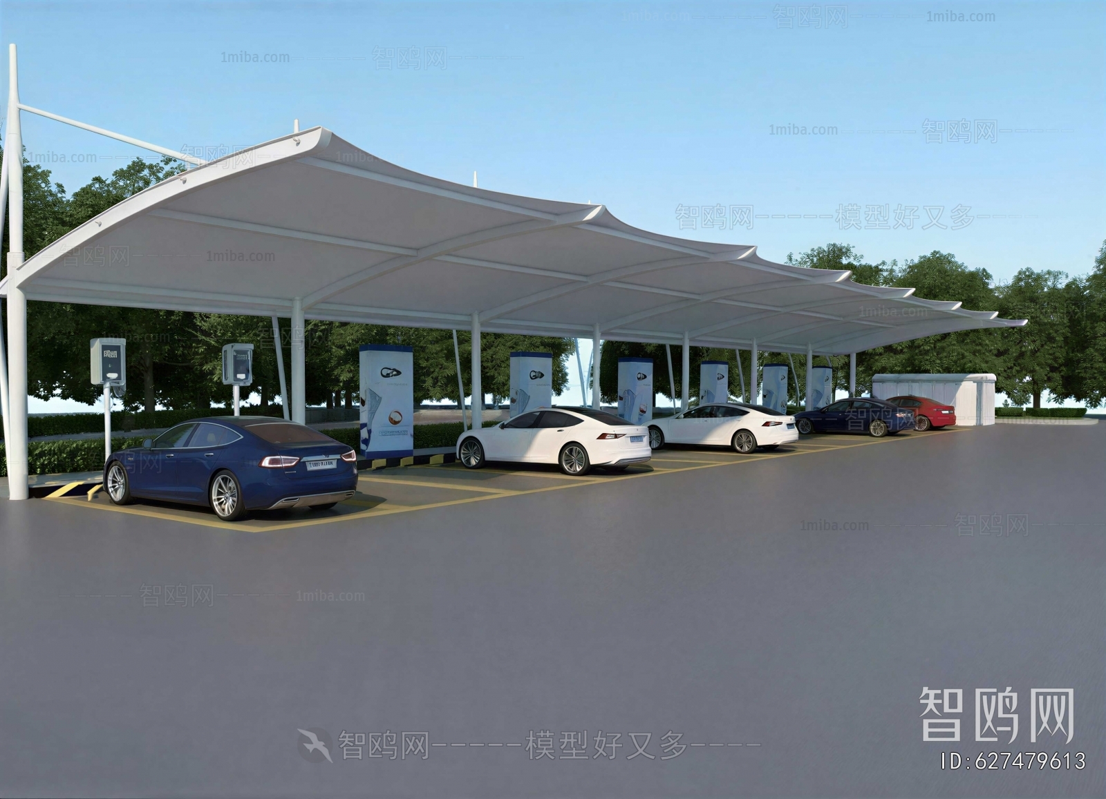 Modern Outdoor Parking Lot