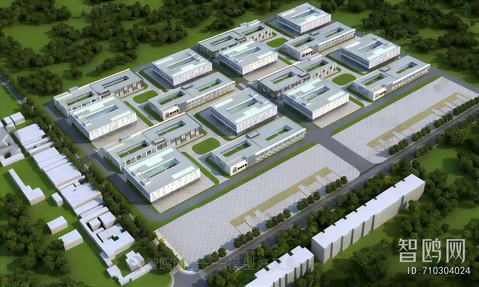 Modern Architectural Bird's-eye View Planning