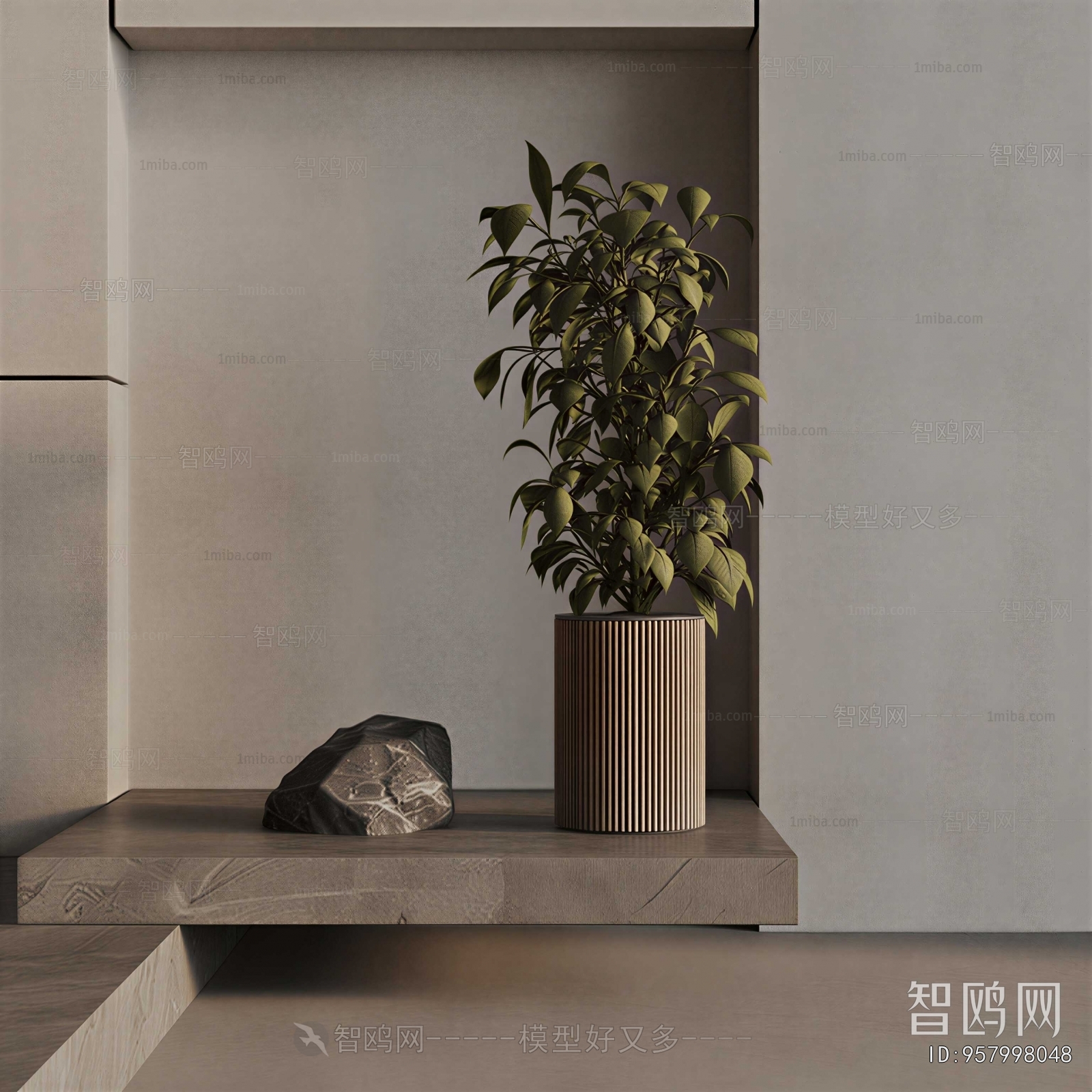 Modern Ground Green Plant Potted Plants