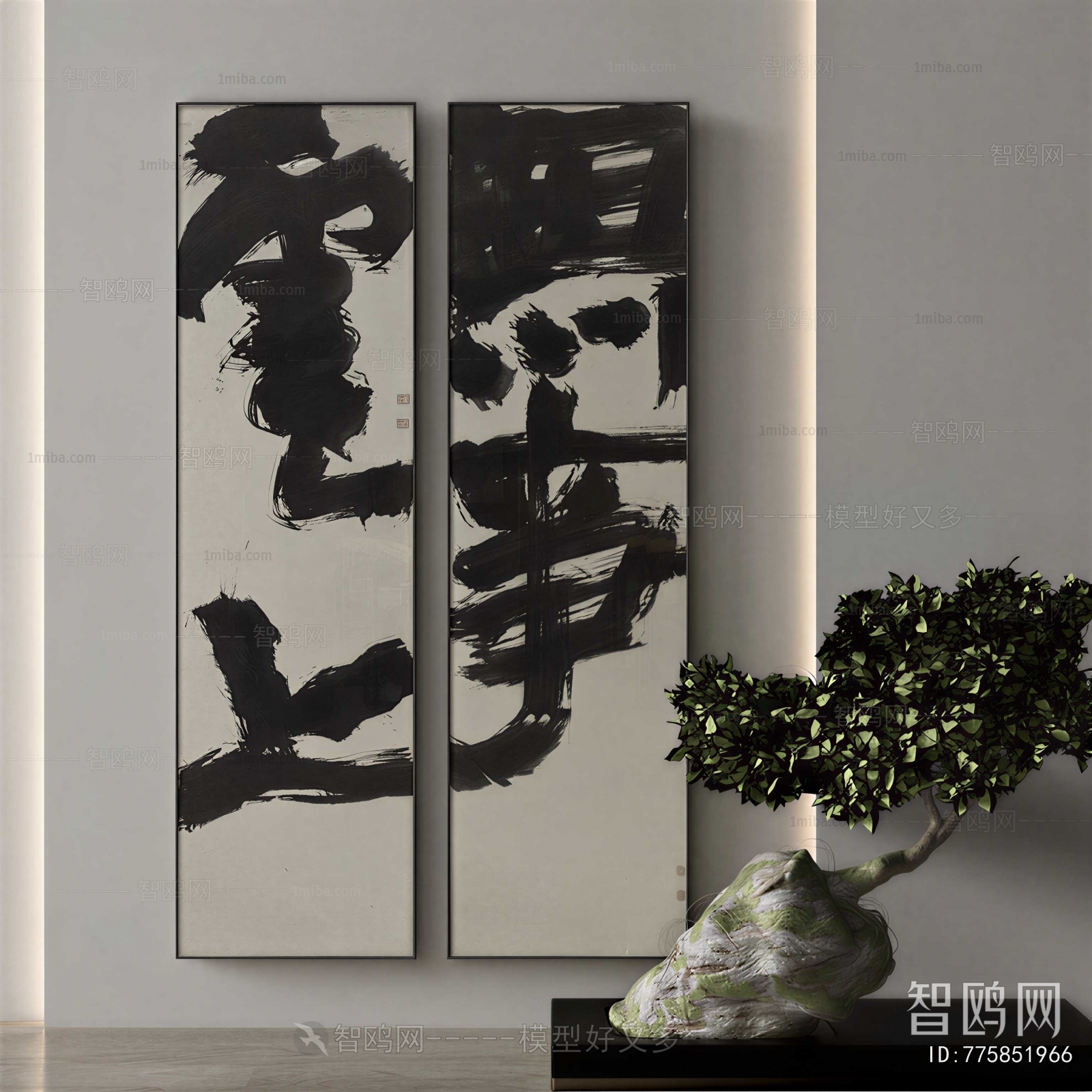 New Chinese Style Calligraphy And Painting