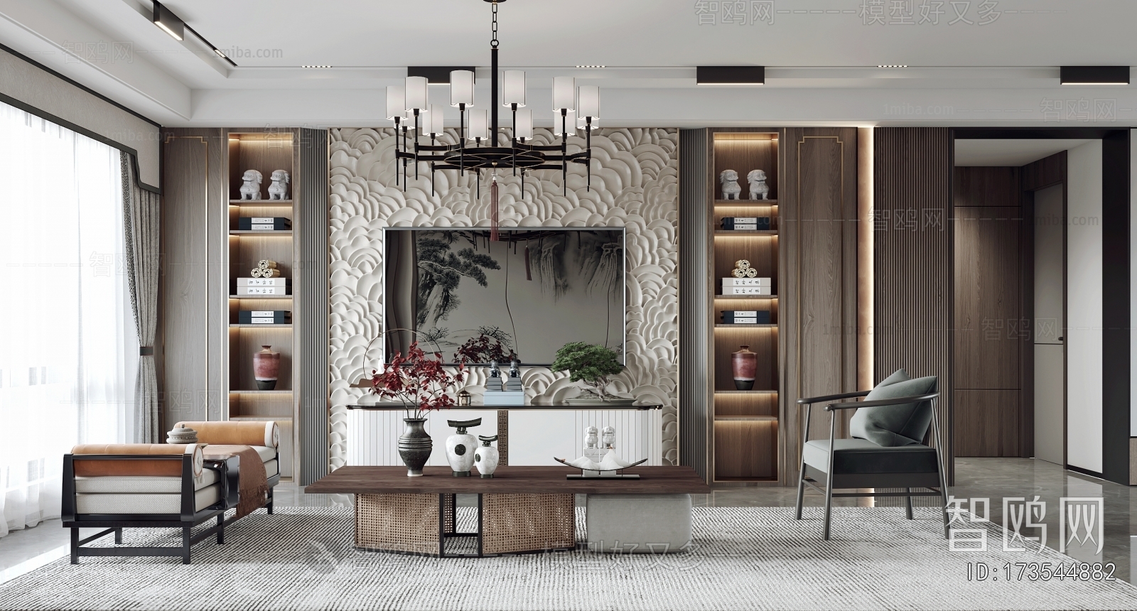 New Chinese Style A Living Room