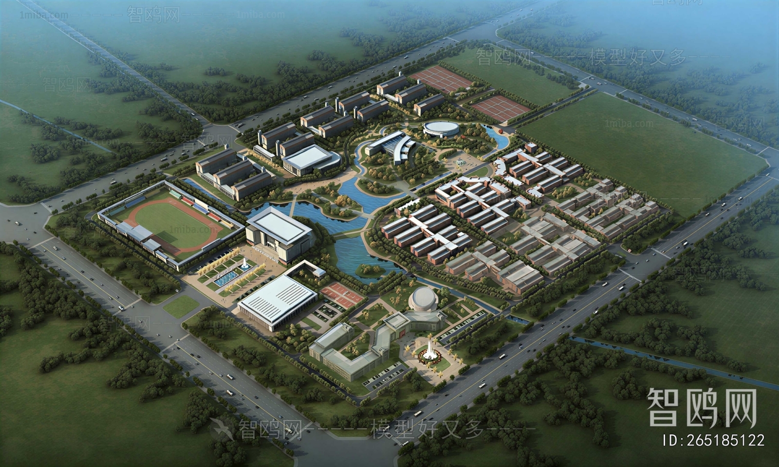 Modern Architectural Bird's-eye View Planning