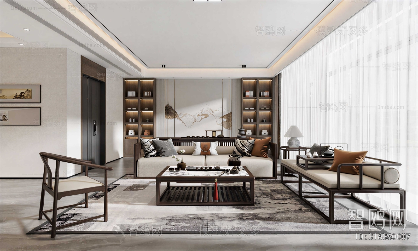 New Chinese Style A Living Room