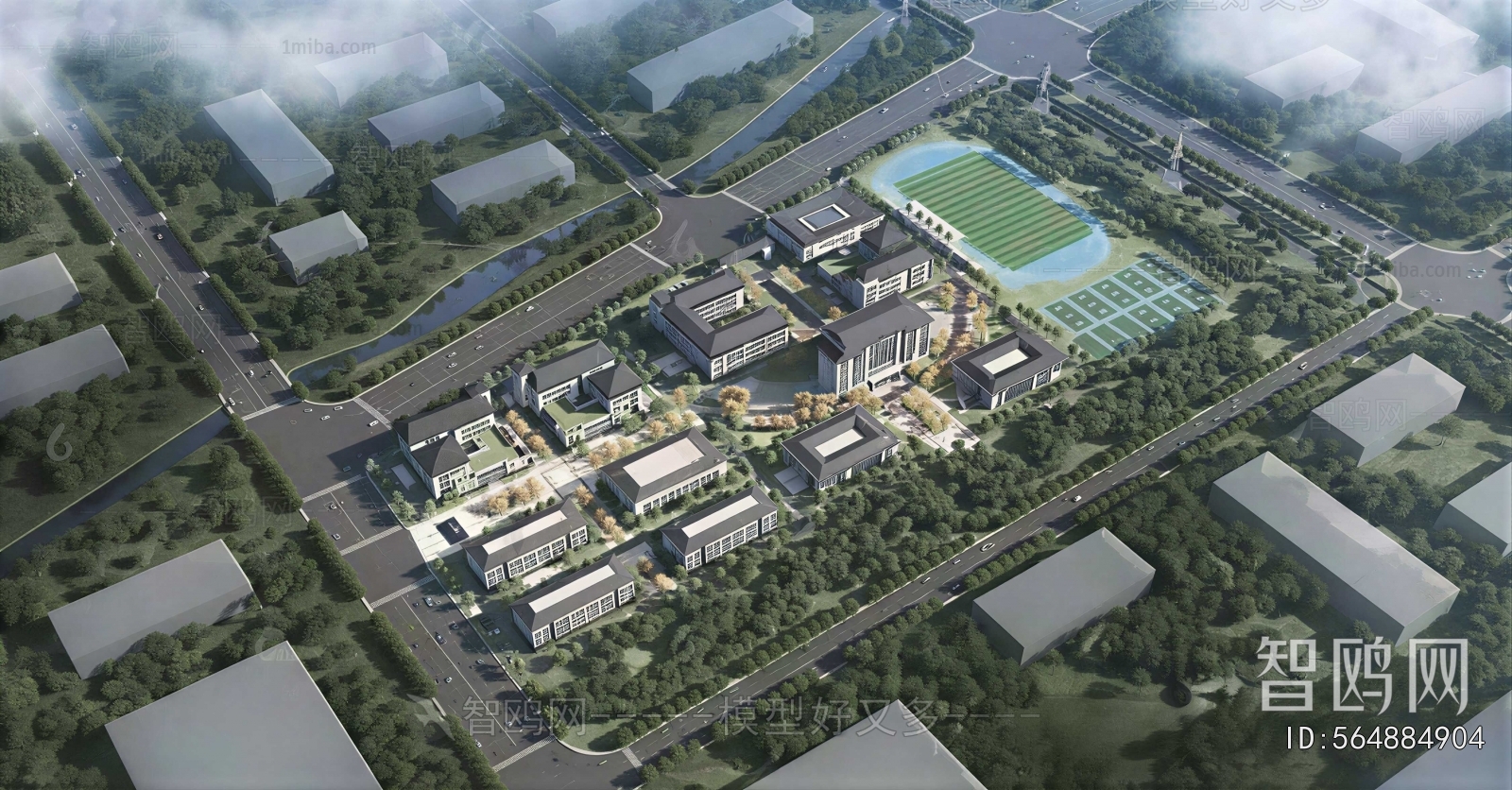 Modern Architectural Bird's-eye View Planning