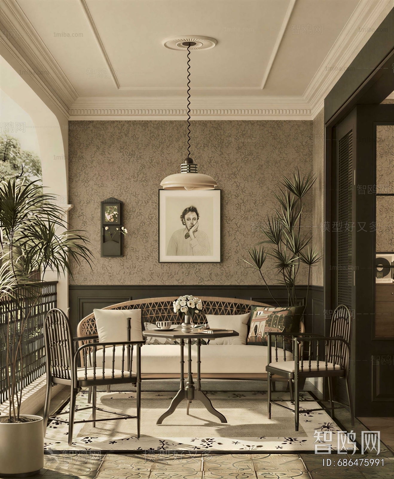 Retro Style Leisure Balcony