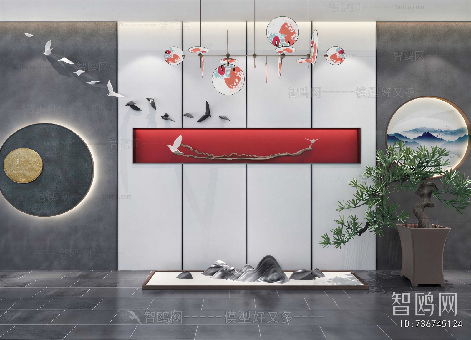 New Chinese Style TV Wall