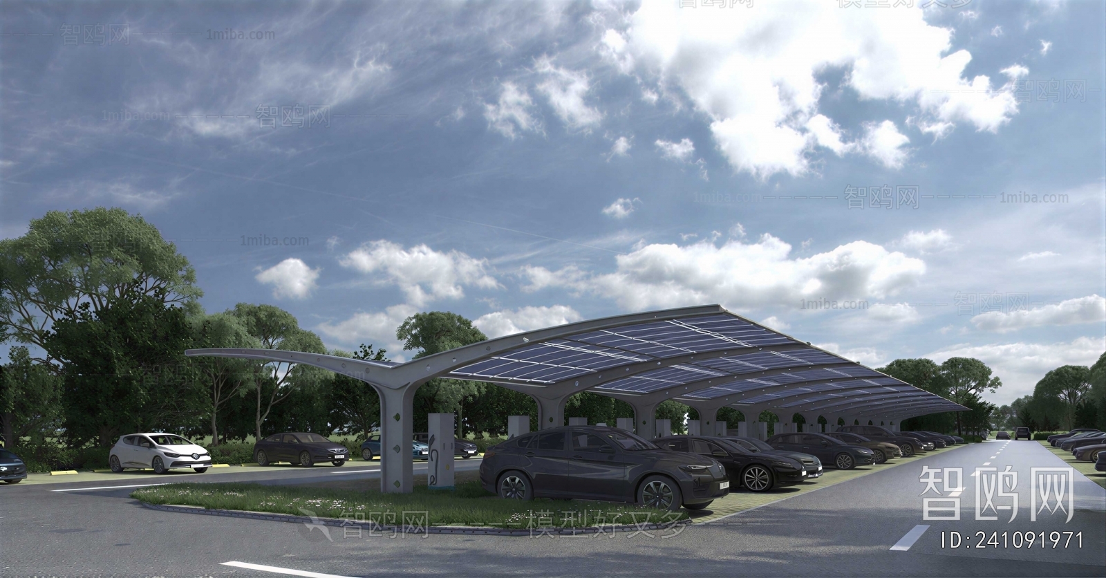 Modern Outdoor Parking Lot