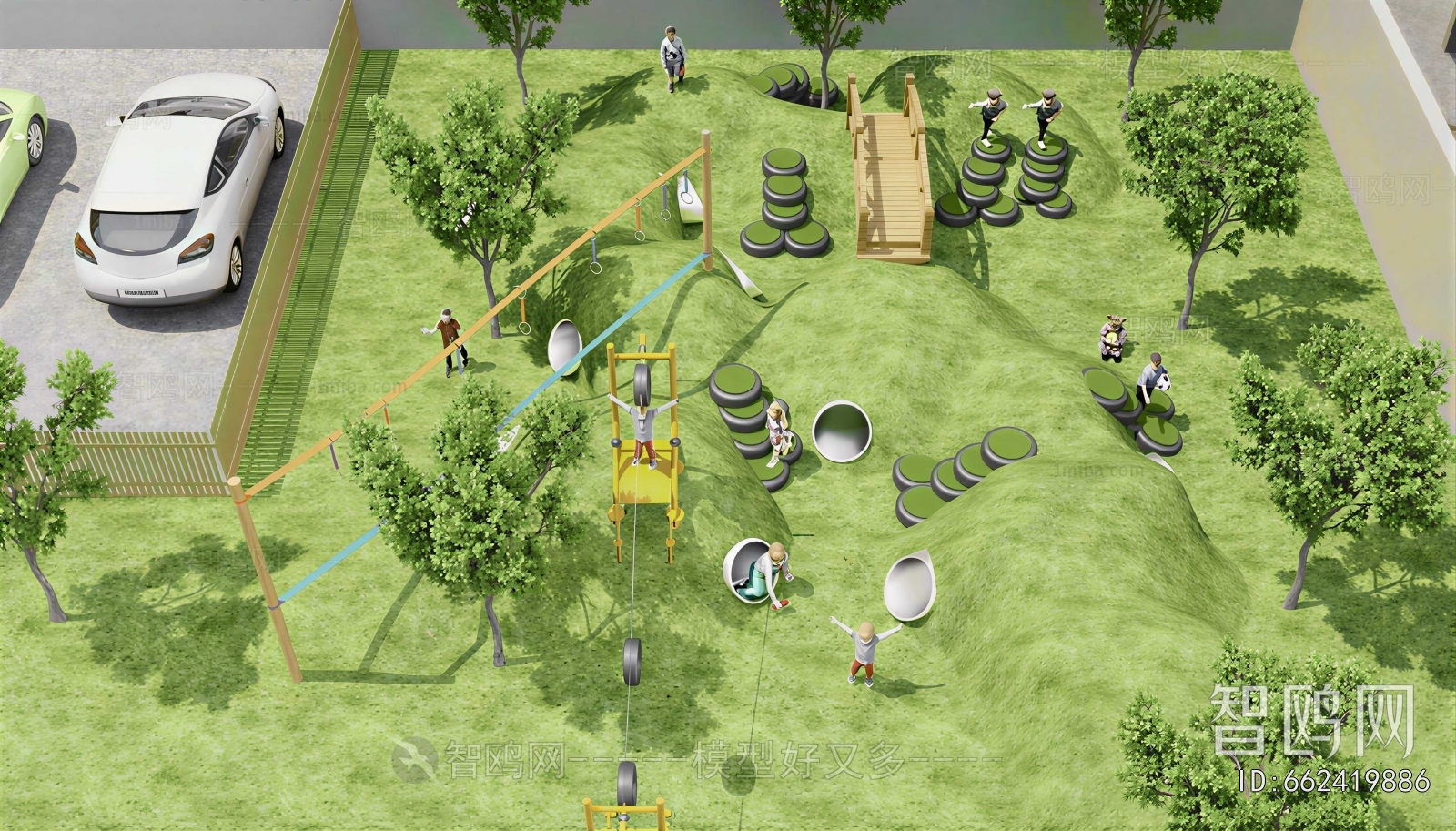 Modern Outdoor Space In Kindergarten
