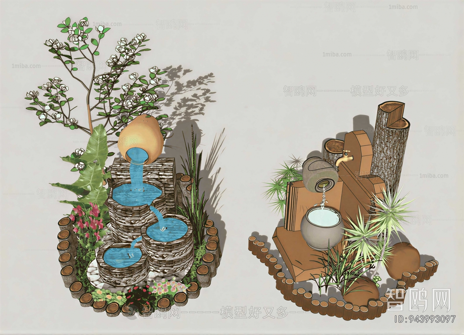New Chinese Style Rockery Waterscape