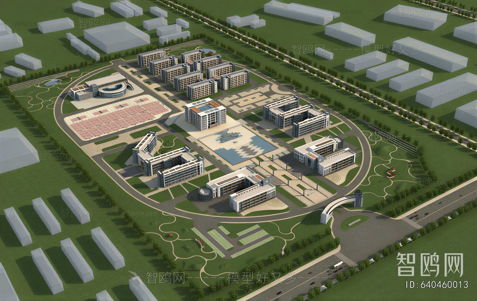Modern Architectural Bird's-eye View Planning