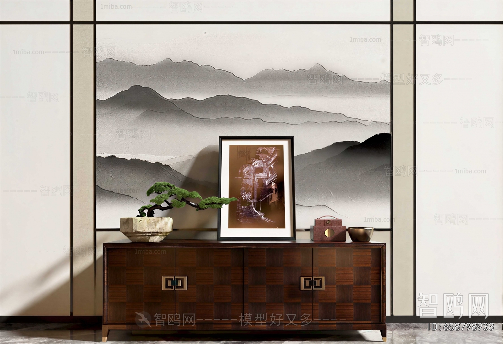 New Chinese Style Entrance Cabinet