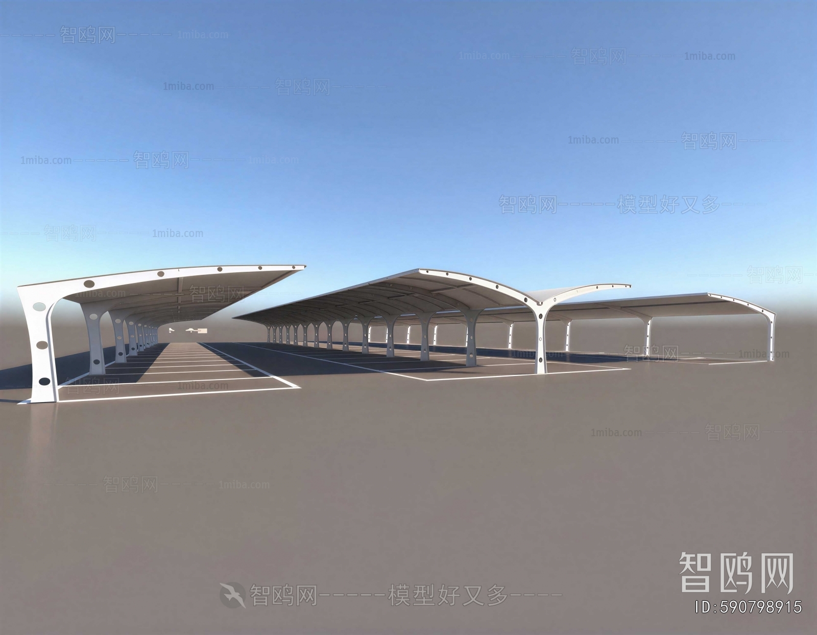 Modern Outdoor Parking Lot