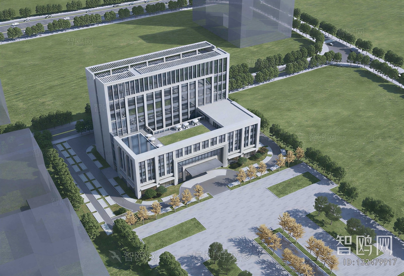 Modern Architectural Bird's-eye View Planning