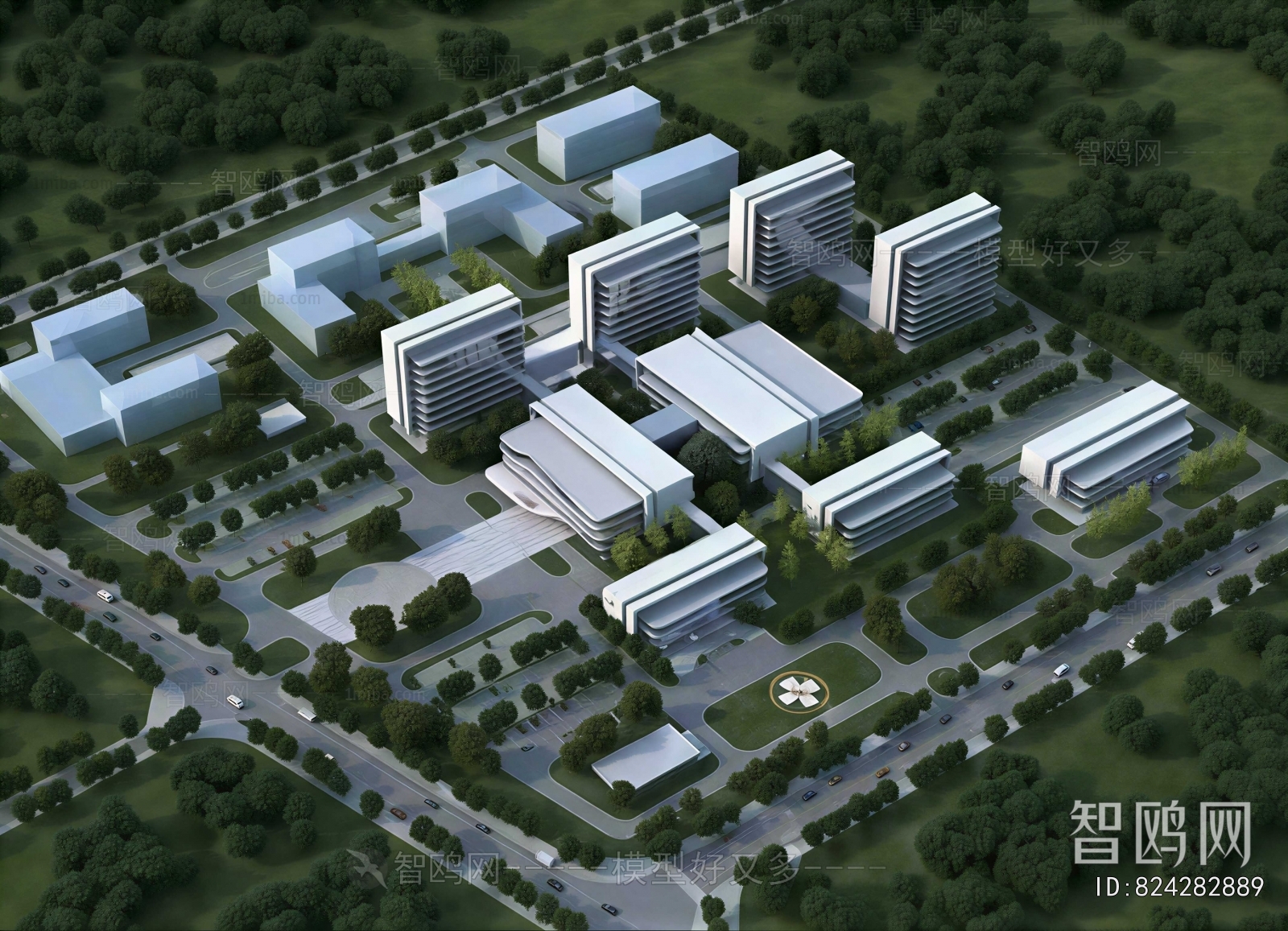 Modern Architectural Bird's-eye View Planning