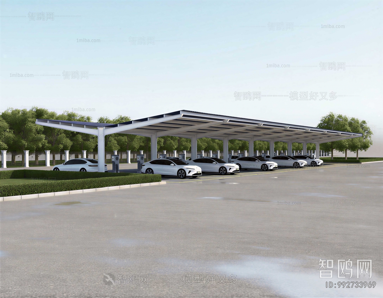 Modern Outdoor Parking Lot