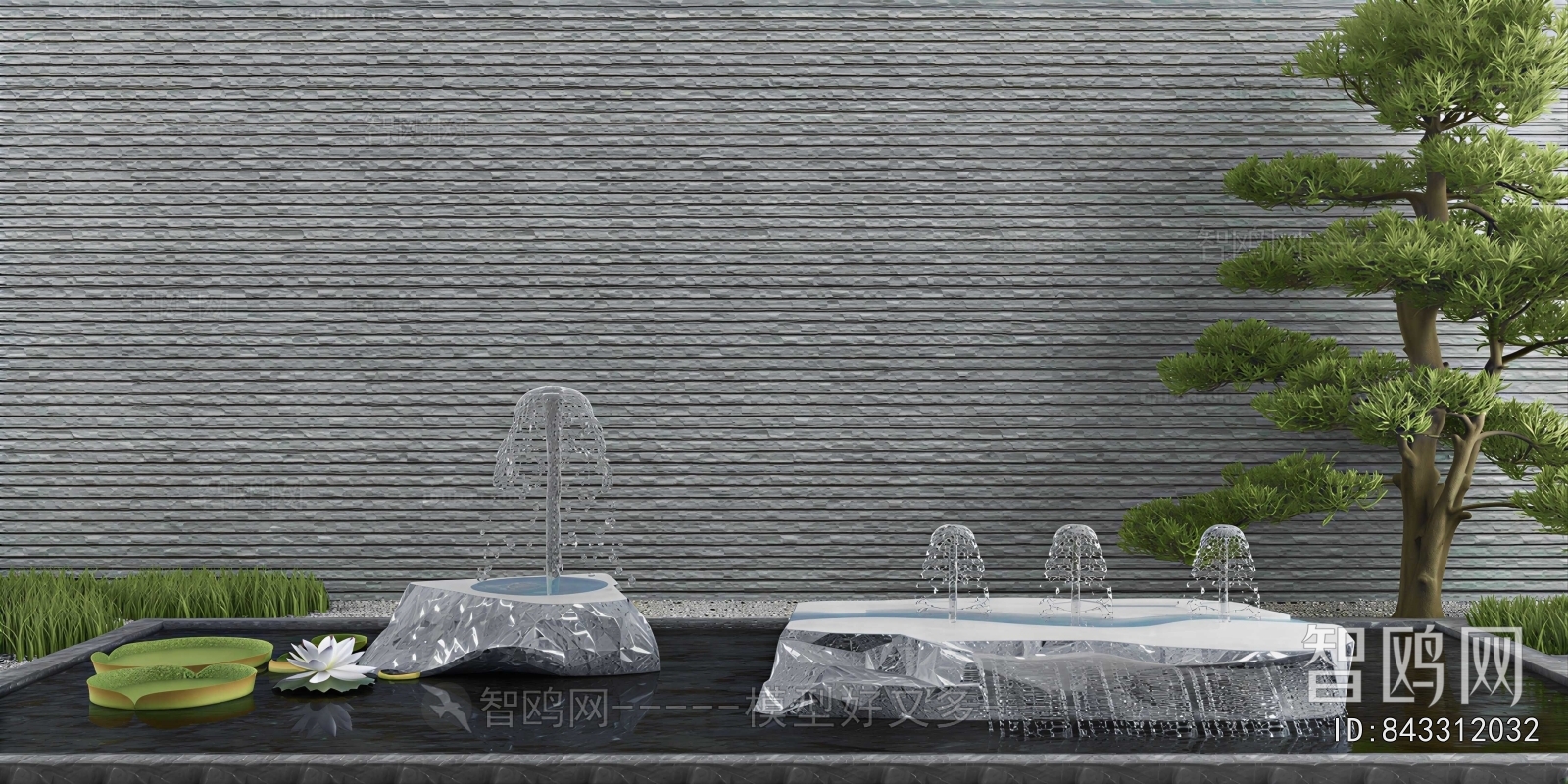 New Chinese Style Rockery Waterscape