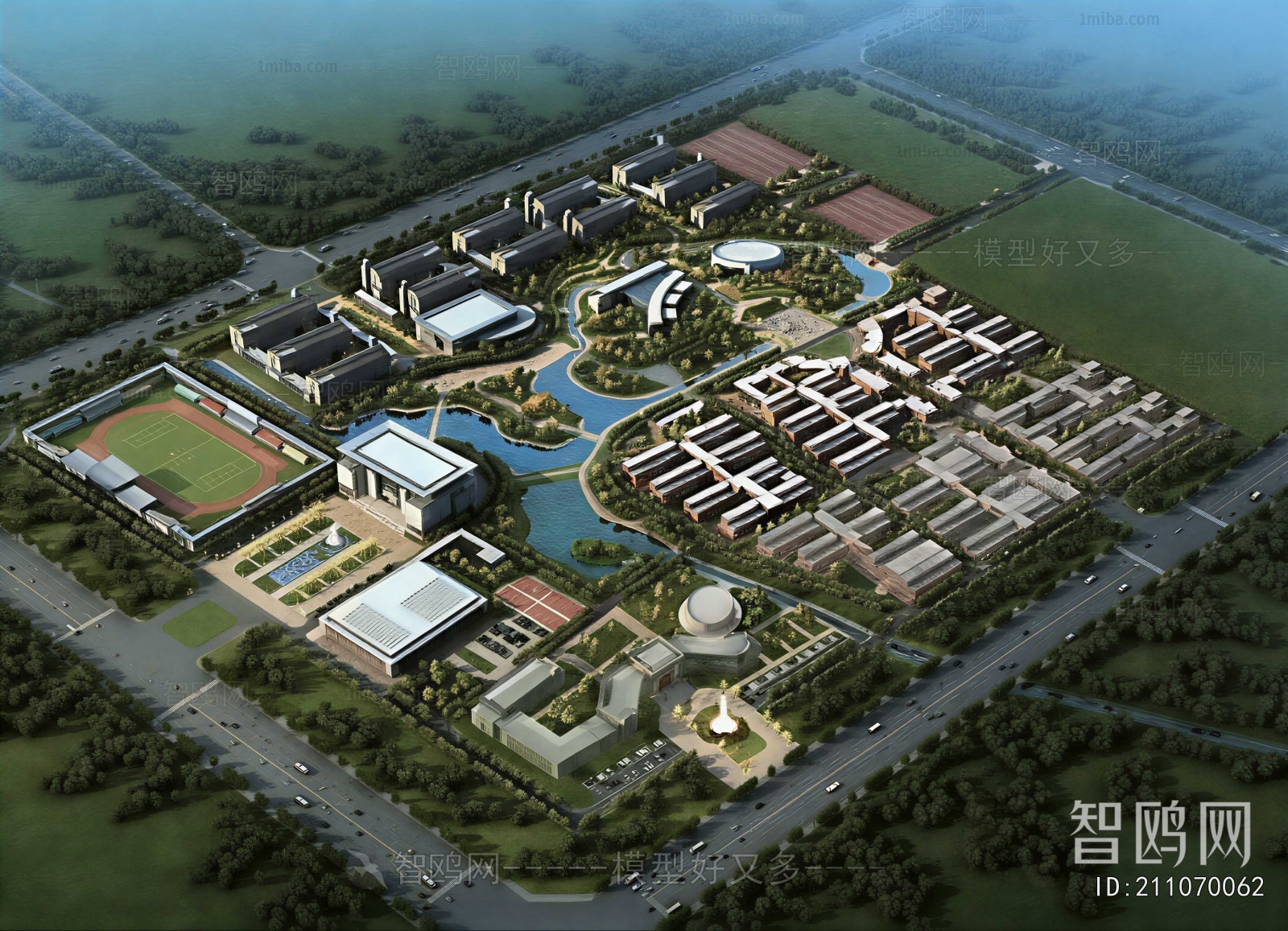 Modern Architectural Bird's-eye View Planning