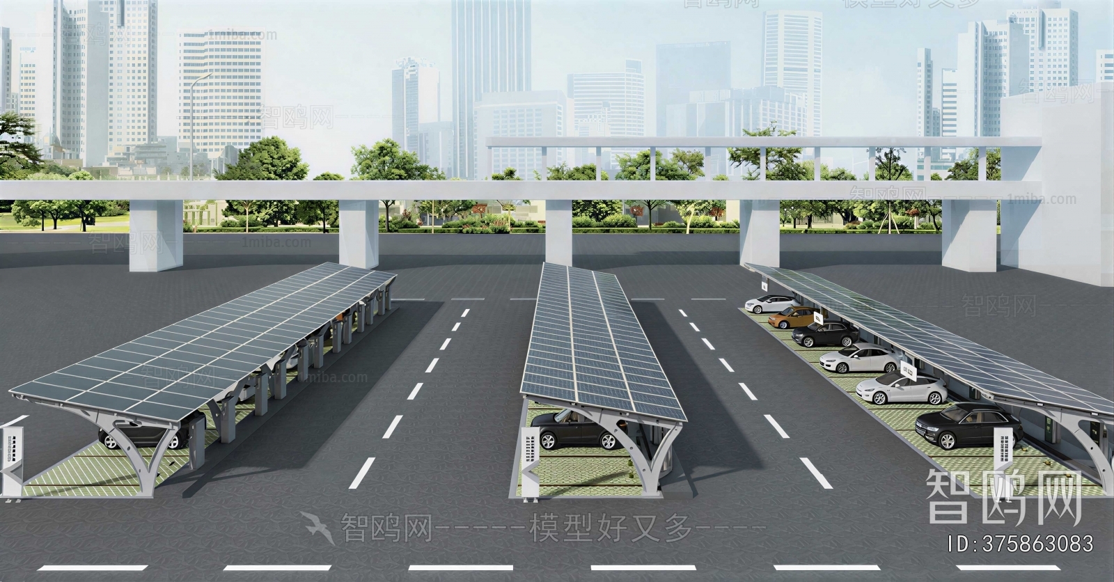 Modern Outdoor Parking Lot