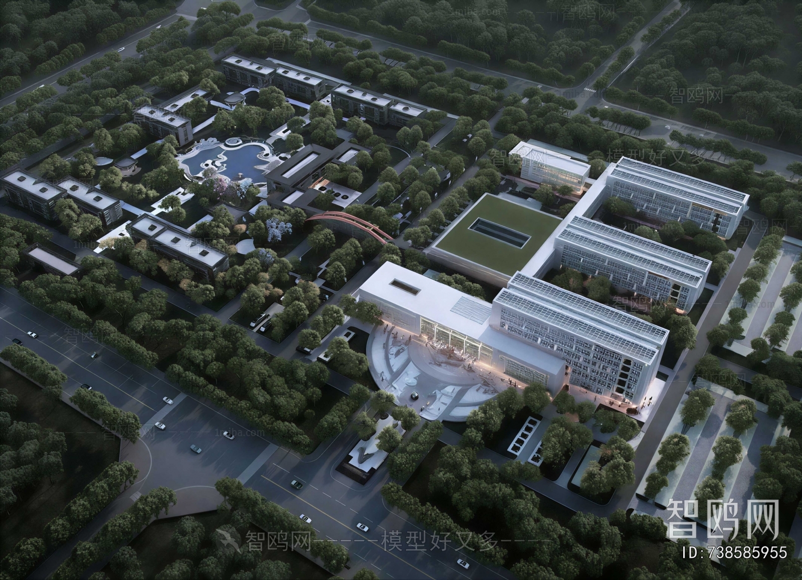 Modern Architectural Bird's-eye View Planning