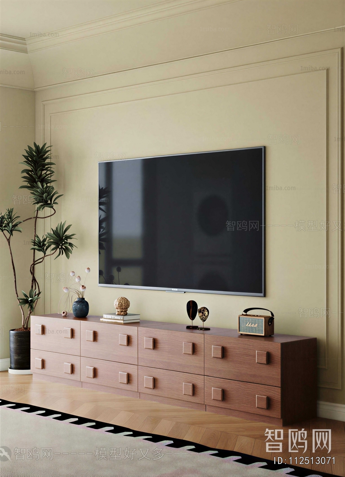 Wabi-sabi Style TV Cabinet