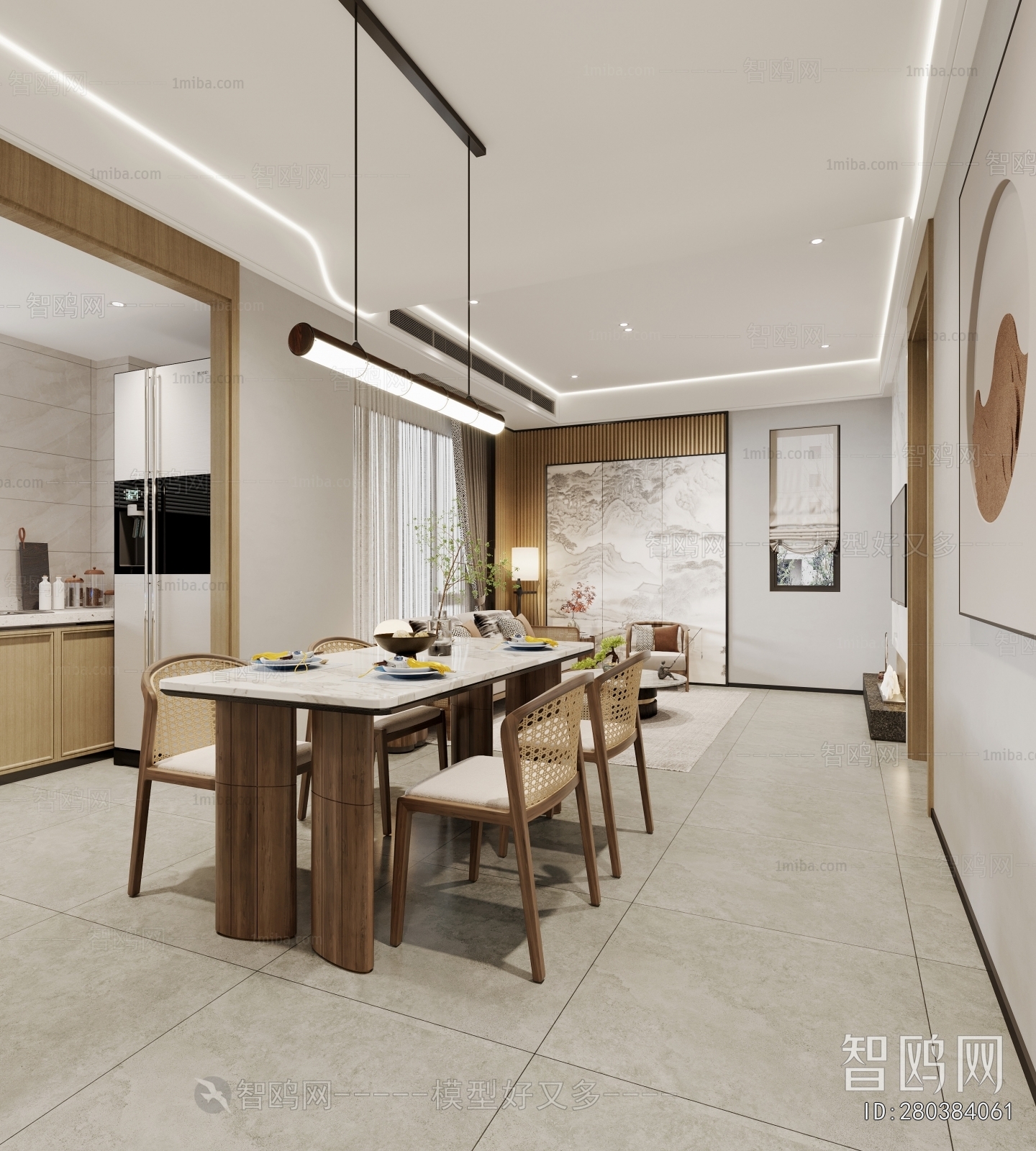 New Chinese Style A Living Room