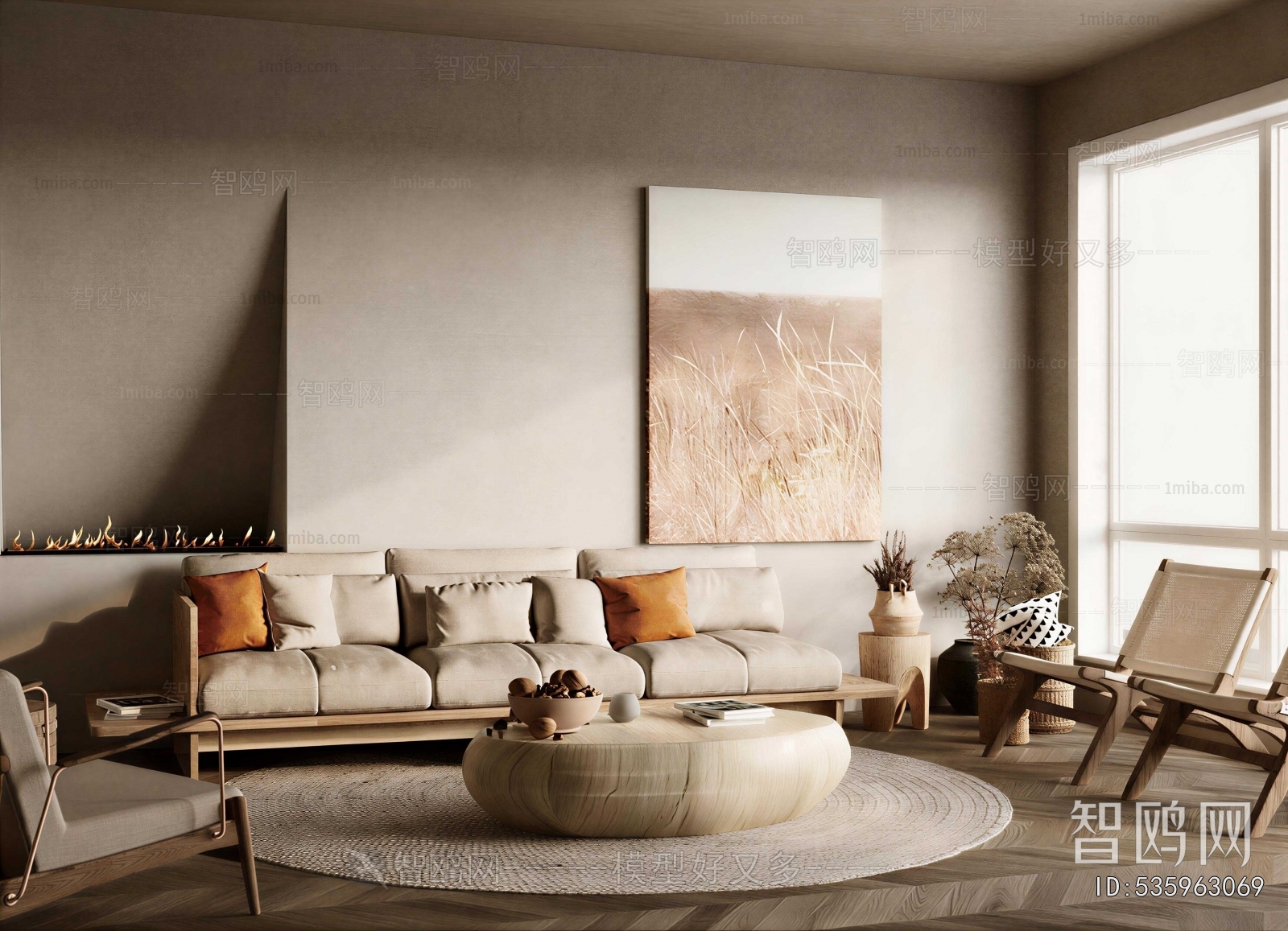 Wabi-sabi Style A Living Room