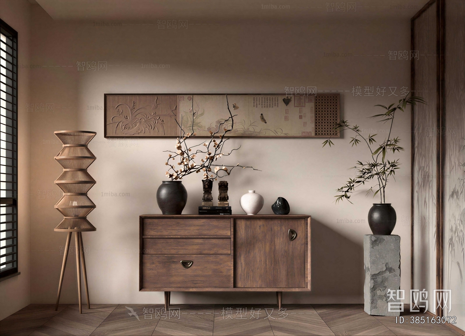 Wabi-sabi Style Side Cabinet